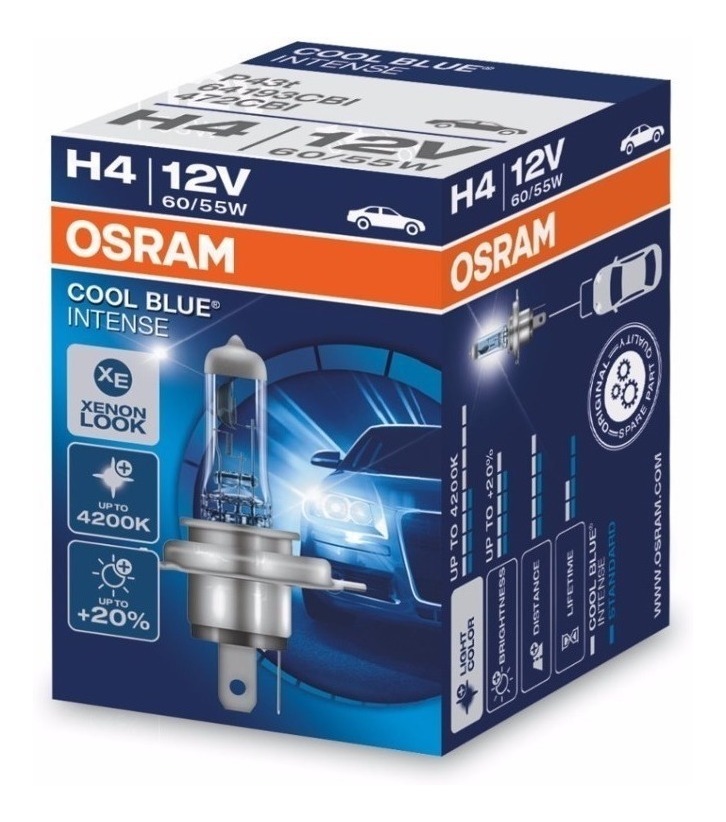 2 lamparas osram cool blue h4 12v