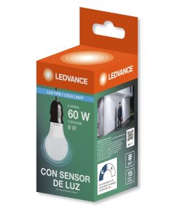 LAMPARA LED C/SENSOR LUZ 8W E27 LEDVANCE